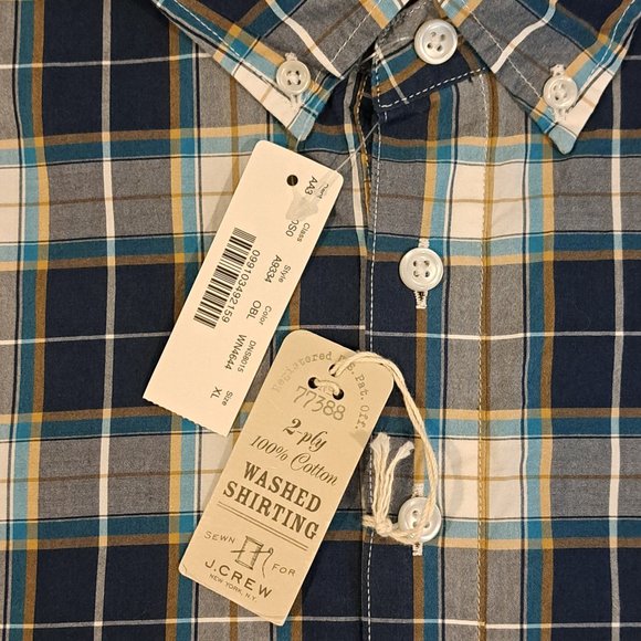 J. Crew Men's XL Four Button Pullover Plaid Shirt New With Tags Style A9334 - Picture 4 of 16
